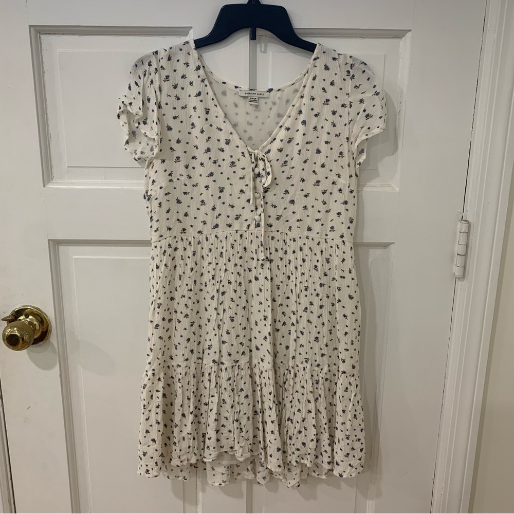 American Eagle Women’s Ditsy Floral Cottagecore Peasant Boho Mini‎ Dress small